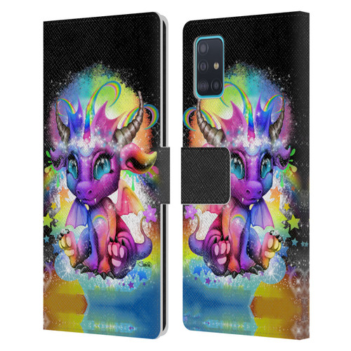 Sheena Pike Dragons Rainbow Lil Dragonz Leather Book Wallet Case Cover For Samsung Galaxy A51 (2019)