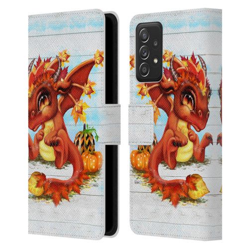 Sheena Pike Dragons Autumn Lil Dragonz Leather Book Wallet Case Cover For Samsung Galaxy A52 / A52s / 5G (2021)