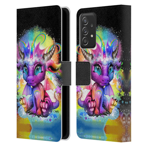 Sheena Pike Dragons Rainbow Lil Dragonz Leather Book Wallet Case Cover For Samsung Galaxy A53 5G (2022)