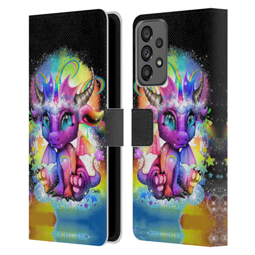 Sheena Pike Dragons Rainbow Lil Dragonz Leather Book Wallet Case Cover For Samsung Galaxy A73 5G (2022)