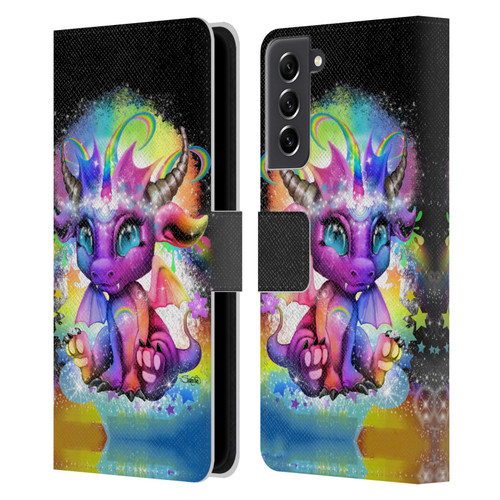 Sheena Pike Dragons Rainbow Lil Dragonz Leather Book Wallet Case Cover For Samsung Galaxy S21 FE 5G