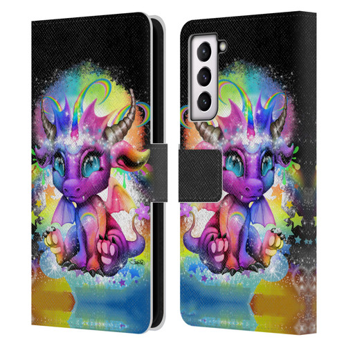 Sheena Pike Dragons Rainbow Lil Dragonz Leather Book Wallet Case Cover For Samsung Galaxy S21 5G