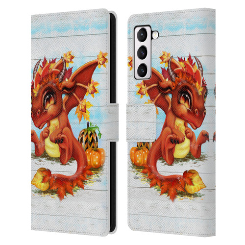 Sheena Pike Dragons Autumn Lil Dragonz Leather Book Wallet Case Cover For Samsung Galaxy S21+ 5G