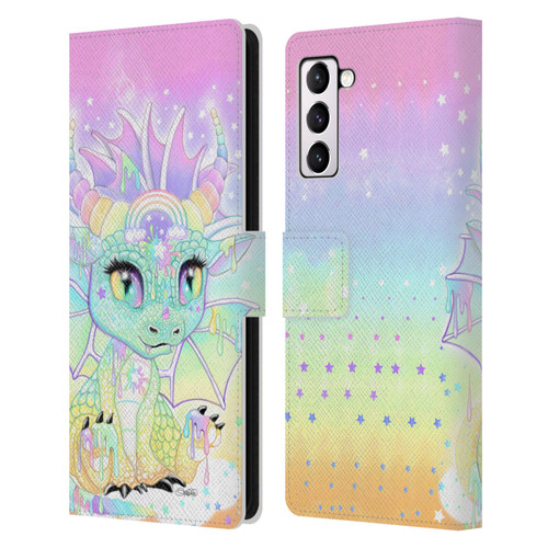Sheena Pike Dragons Sweet Pastel Lil Dragonz Leather Book Wallet Case Cover For Samsung Galaxy S21+ 5G