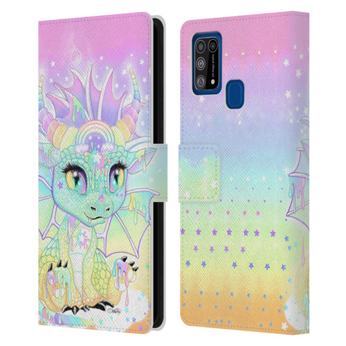 Sheena Pike Dragons Sweet Pastel Lil Dragonz Leather Book Wallet Case Cover For Samsung Galaxy M31 (2020)