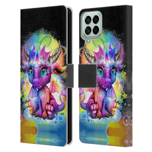 Sheena Pike Dragons Rainbow Lil Dragonz Leather Book Wallet Case Cover For Samsung Galaxy M33 (2022)
