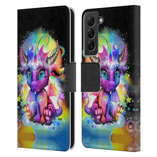 Sheena Pike Dragons Rainbow Lil Dragonz Leather Book Wallet Case Cover For Samsung Galaxy S22+ 5G