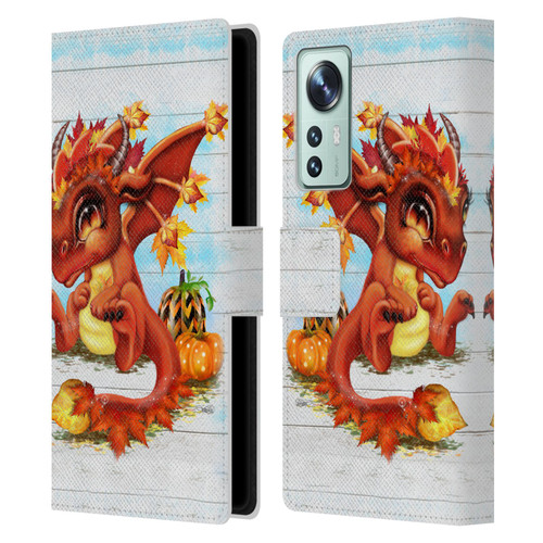 Sheena Pike Dragons Autumn Lil Dragonz Leather Book Wallet Case Cover For Xiaomi 12