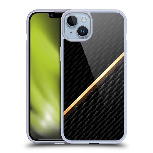 Alyn Spiller Carbon Fiber Gold Soft Gel Case for Apple iPhone 14 Plus