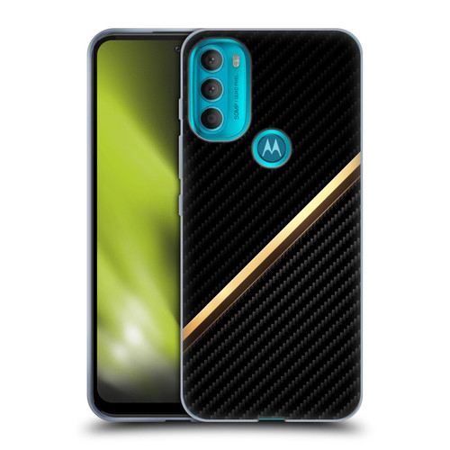 Alyn Spiller Carbon Fiber Gold Soft Gel Case for Motorola Moto G71 5G