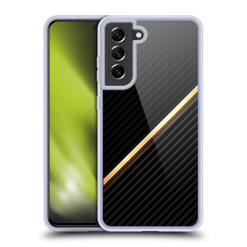Alyn Spiller Carbon Fiber Gold Soft Gel Case for Samsung Galaxy S21 FE 5G & MagSafe
