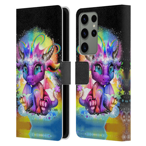 Sheena Pike Dragons Rainbow Lil Dragonz Leather Book Wallet Case Cover For Samsung Galaxy S23 Ultra 5G