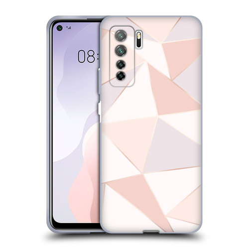 Alyn Spiller Rose Gold Geometry Soft Gel Case for Huawei Nova 7 SE/P40 Lite 5G