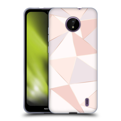 Alyn Spiller Rose Gold Geometry Soft Gel Case for Nokia C10 / C20