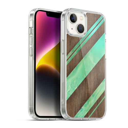 Alyn Spiller Wood & Resin Diagonal Stripes Soft Gel Case for Apple iPhone 14 Plus & MagSafe