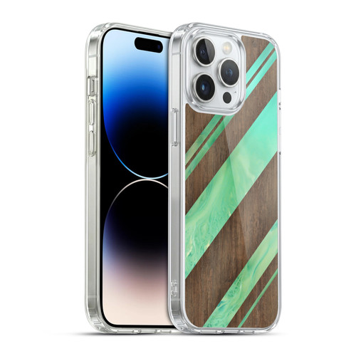Alyn Spiller Wood & Resin Diagonal Stripes Soft Gel Case for Apple iPhone 14 Pro Max & MagSafe