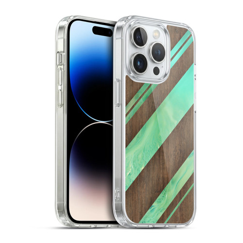 Alyn Spiller Wood & Resin Diagonal Stripes Soft Gel Case for Apple iPhone 14 Pro & MagSafe