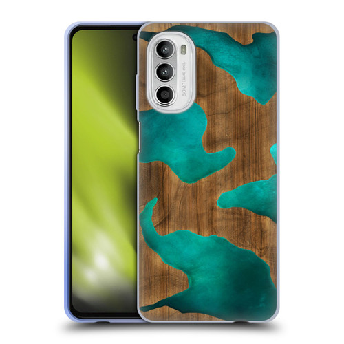 Alyn Spiller Wood & Resin Aqua Soft Gel Case for Motorola Moto G52