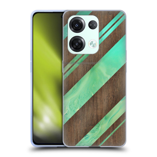 Alyn Spiller Wood & Resin Diagonal Stripes Soft Gel Case for OPPO Reno8 Pro
