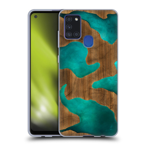 Alyn Spiller Wood & Resin Aqua Soft Gel Case for Samsung Galaxy A21s (2020)