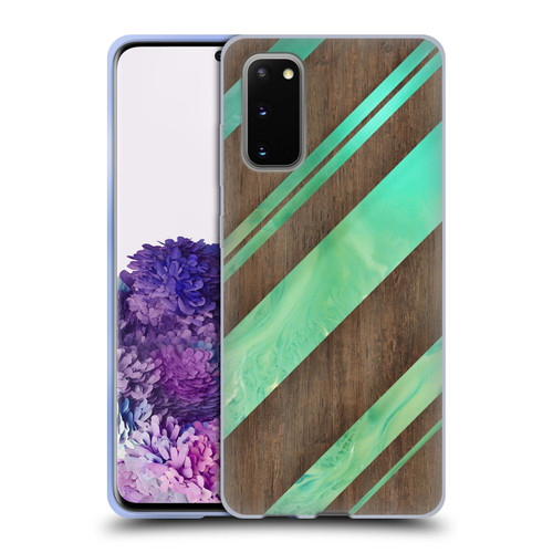 Alyn Spiller Wood & Resin Diagonal Stripes Soft Gel Case for Samsung Galaxy S20 / S20 5G