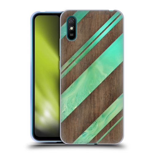 Alyn Spiller Wood & Resin Diagonal Stripes Soft Gel Case for Xiaomi Redmi 9A / Redmi 9AT