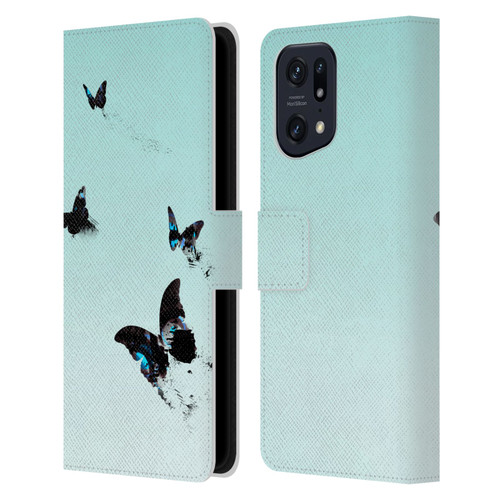 Alyn Spiller Animal Art Butterflies 2 Leather Book Wallet Case Cover For OPPO Find X5