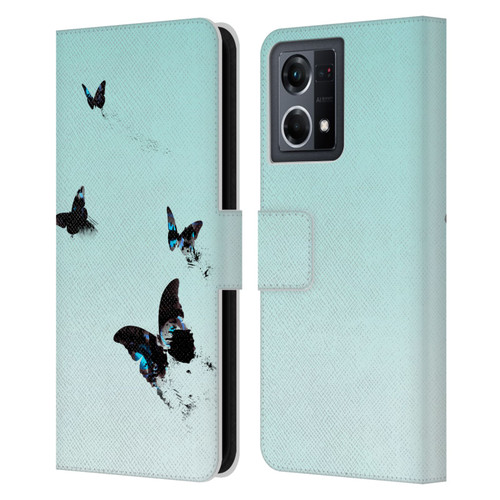 Alyn Spiller Animal Art Butterflies 2 Leather Book Wallet Case Cover For OPPO Reno8 4G