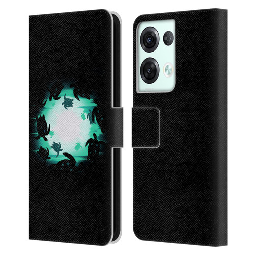 Alyn Spiller Animal Art Turtles Leather Book Wallet Case Cover For OPPO Reno8 Pro