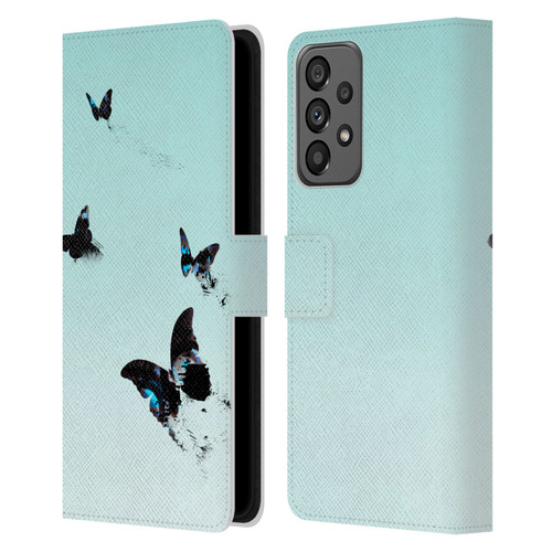 Alyn Spiller Animal Art Butterflies 2 Leather Book Wallet Case Cover For Samsung Galaxy A73 5G (2022)