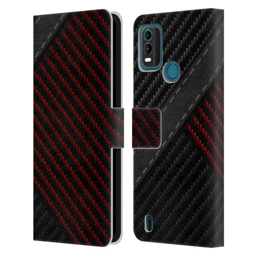 Alyn Spiller Carbon Fiber Stitch Leather Book Wallet Case Cover For Nokia G11 Plus