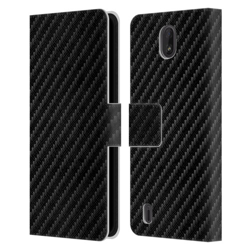 Alyn Spiller Carbon Fiber Plain Leather Book Wallet Case Cover For Nokia C01 Plus/C1 2nd Edition