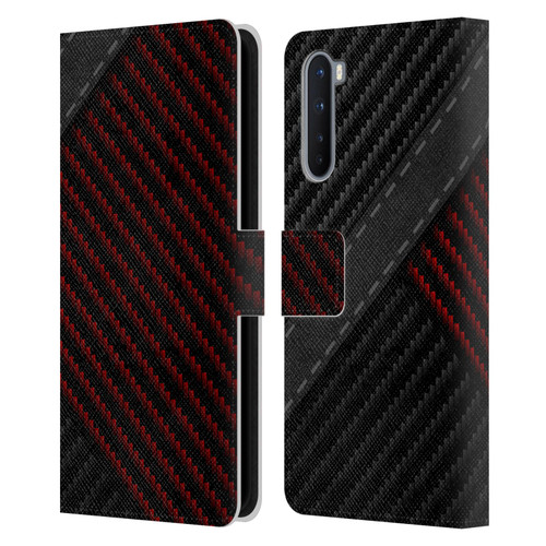 Alyn Spiller Carbon Fiber Stitch Leather Book Wallet Case Cover For OnePlus Nord 5G