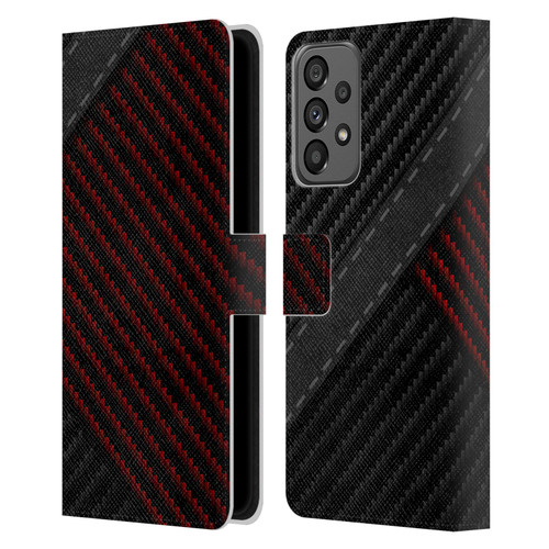 Alyn Spiller Carbon Fiber Stitch Leather Book Wallet Case Cover For Samsung Galaxy A73 5G (2022)