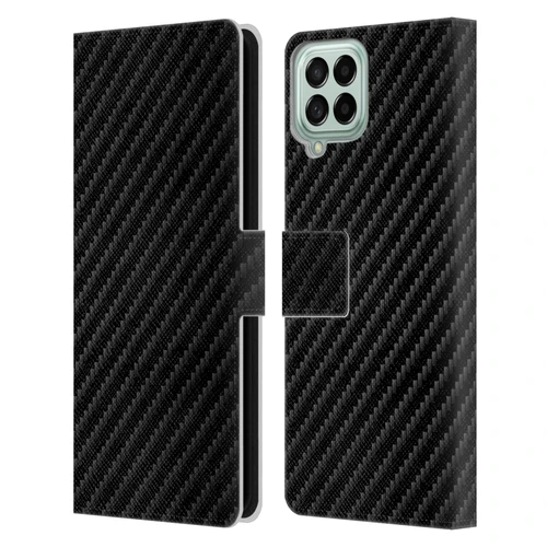 Alyn Spiller Carbon Fiber Plain Leather Book Wallet Case Cover For Samsung Galaxy M33 (2022)