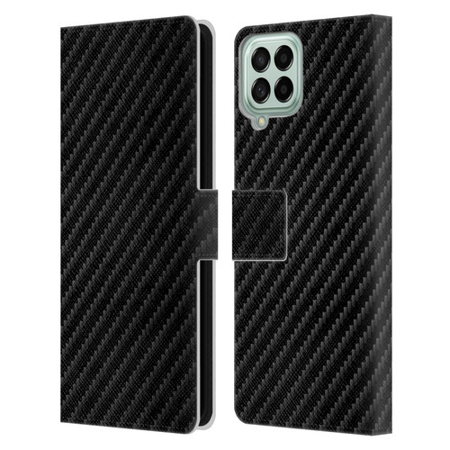 Alyn Spiller Carbon Fiber Plain Leather Book Wallet Case Cover For Samsung Galaxy M53 (2022)