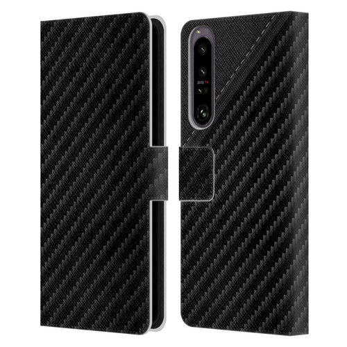 Alyn Spiller Carbon Fiber Leather Leather Book Wallet Case Cover For Sony Xperia 1 IV