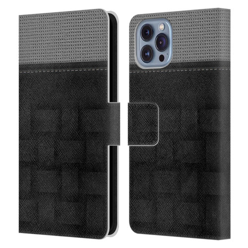 Alyn Spiller Luxury Charcoal Leather Book Wallet Case Cover For Apple iPhone 14