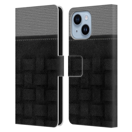 Alyn Spiller Luxury Charcoal Leather Book Wallet Case Cover For Apple iPhone 14 Plus