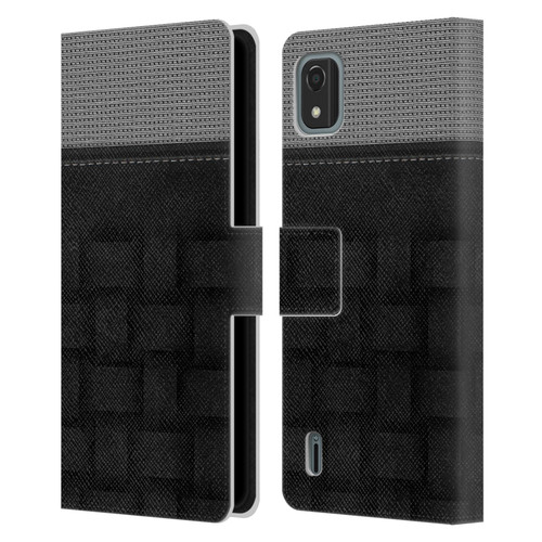 Alyn Spiller Luxury Charcoal Leather Book Wallet Case Cover For Nokia C2 2nd Edition