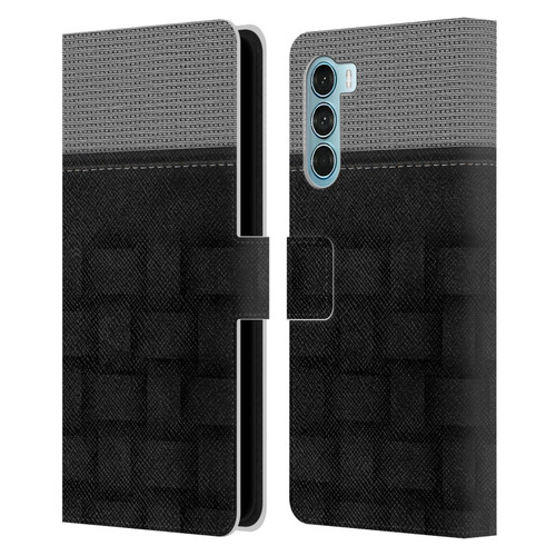 Alyn Spiller Luxury Charcoal Leather Book Wallet Case Cover For Motorola Edge S30 / Moto G200 5G
