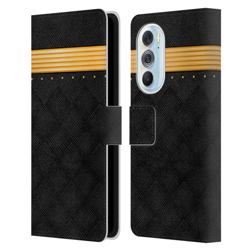 Alyn Spiller Luxury Gold Leather Book Wallet Case Cover For Motorola Edge X30