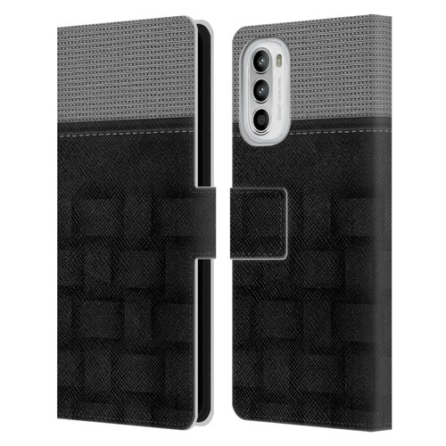 Alyn Spiller Luxury Charcoal Leather Book Wallet Case Cover For Motorola Moto G52