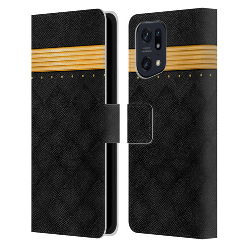 Alyn Spiller Luxury Gold Leather Book Wallet Case Cover For OPPO Find X5