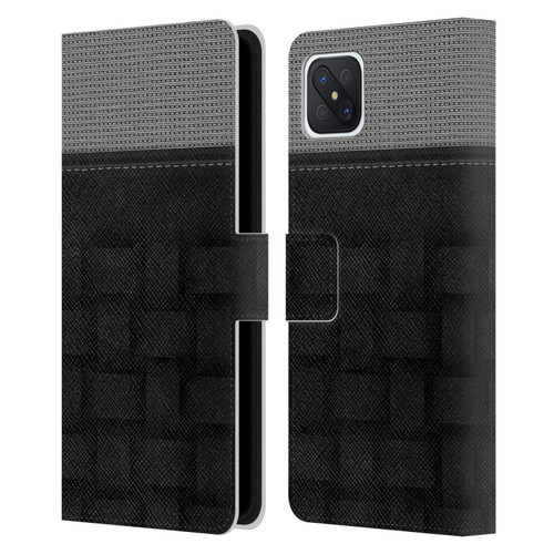 Alyn Spiller Luxury Charcoal Leather Book Wallet Case Cover For OPPO Reno4 Z 5G