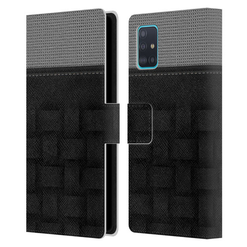 Alyn Spiller Luxury Charcoal Leather Book Wallet Case Cover For Samsung Galaxy A51 (2019)