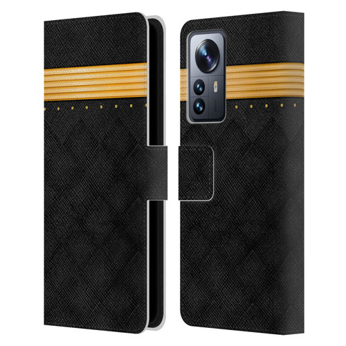 Alyn Spiller Luxury Gold Leather Book Wallet Case Cover For Xiaomi 12 Pro
