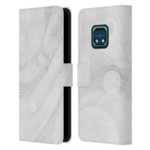 Alyn Spiller Marble White Leather Book Wallet Case Cover For Nokia XR20