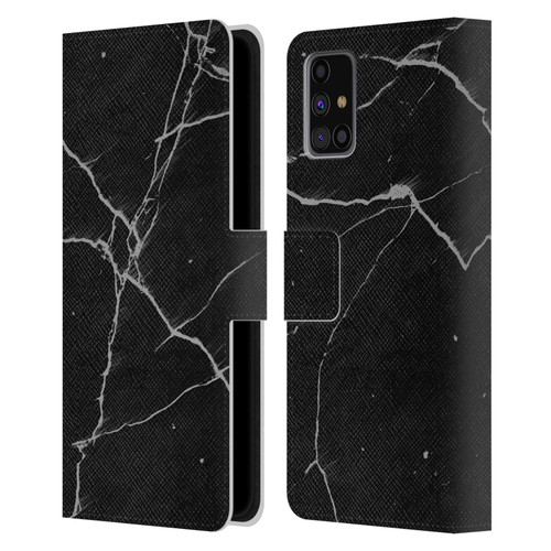 Alyn Spiller Marble Black Leather Book Wallet Case Cover For Samsung Galaxy M31s (2020)