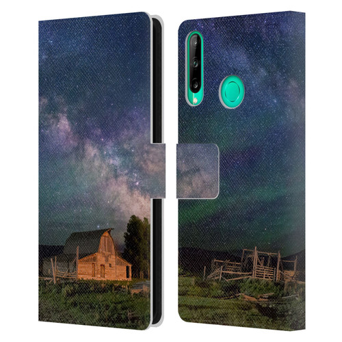 Royce Bair Nightscapes Grand Teton Barn Leather Book Wallet Case Cover For Huawei P40 lite E
